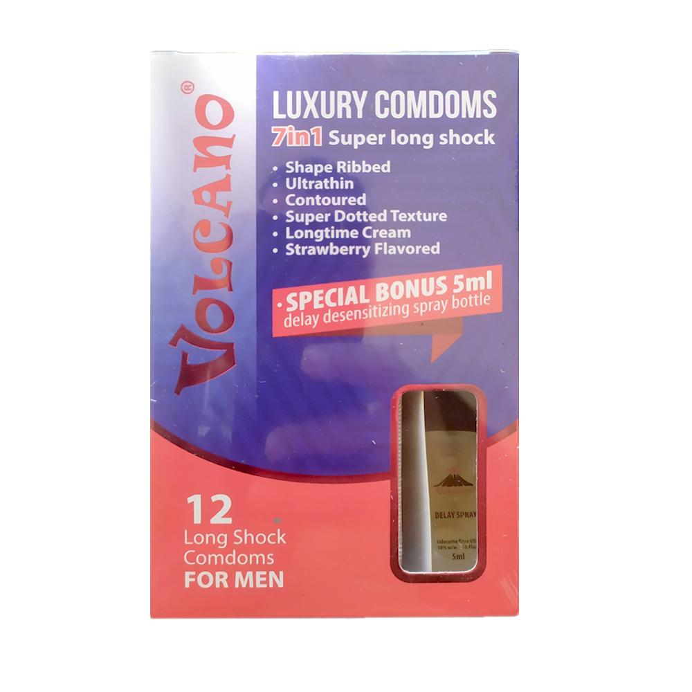 Bao cao su Volcano Luxury Condoms 7 in 1 Super Long Shock