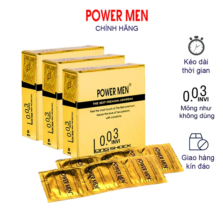Bao cao su Power Men 0.03 INVI Long Shock