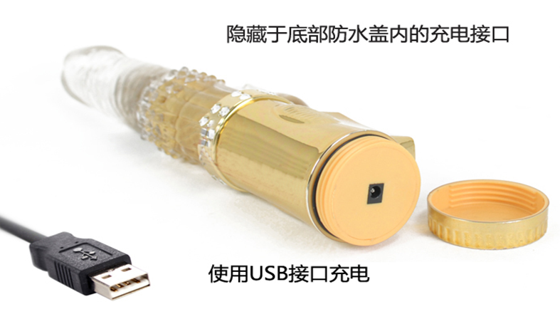 Dương vật giả thụt rung xoay USB